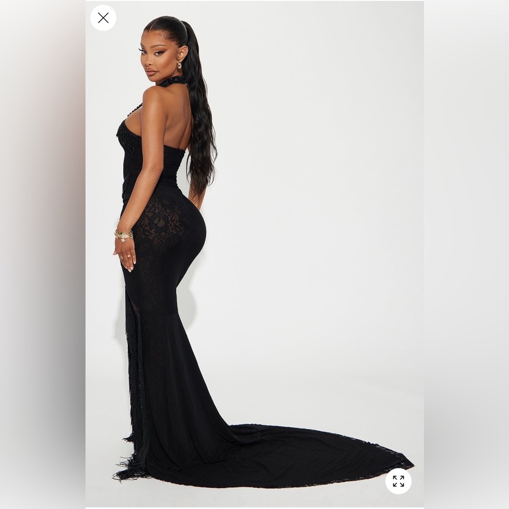 Fashion Nova Black Strapless Gown